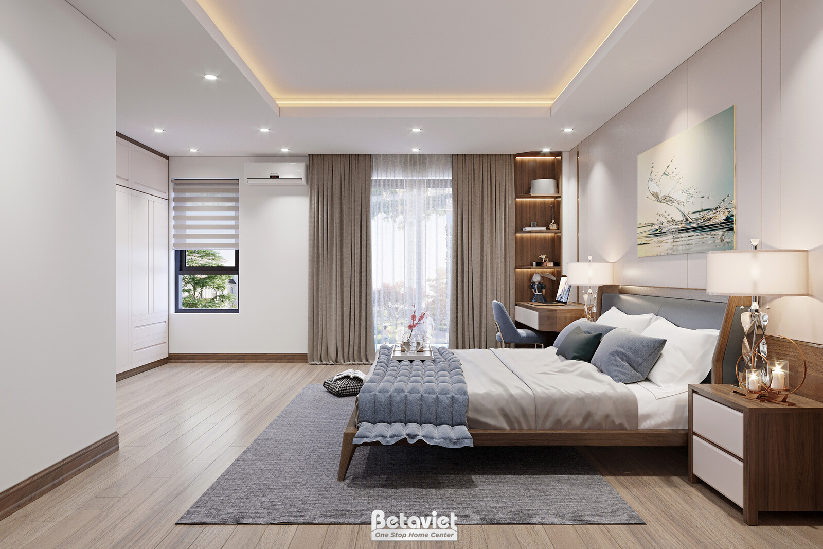 Nội thất phòng ngủ biệt thự hiện đại NT22113 – góc nhìn 4