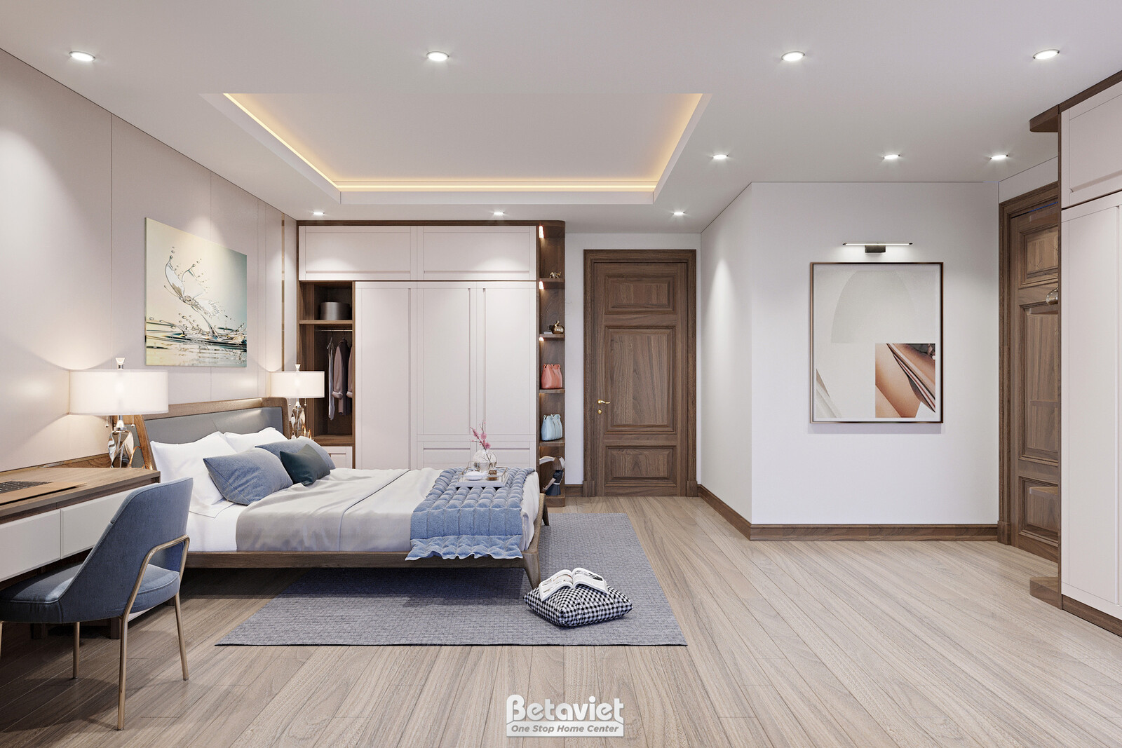 Nội thất phòng ngủ biệt thự hiện đại NT22113 – góc nhìn 5