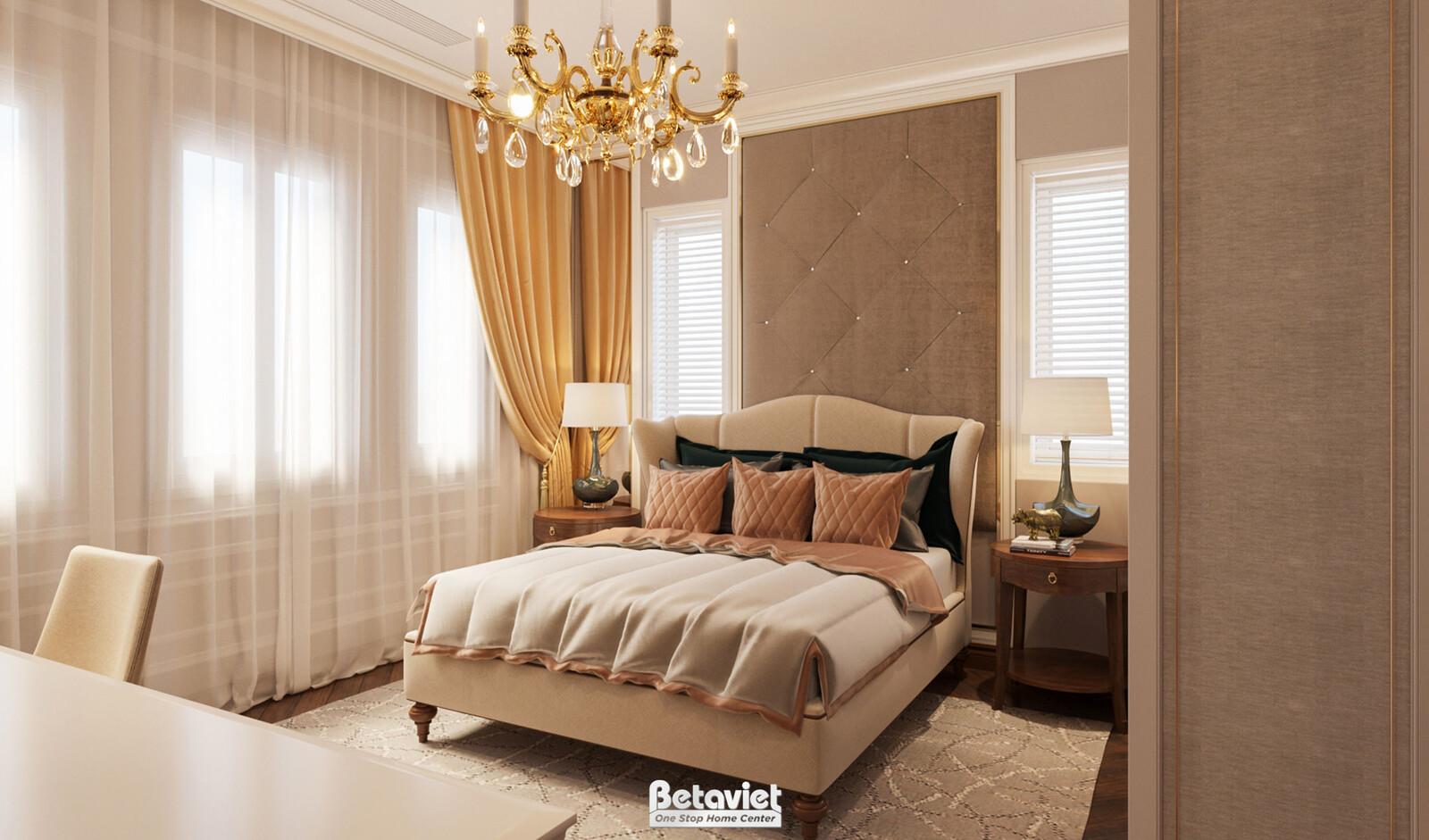 Nội thất phòng ngủ biệt thự Art Deco NT19029 – góc nhìn 4