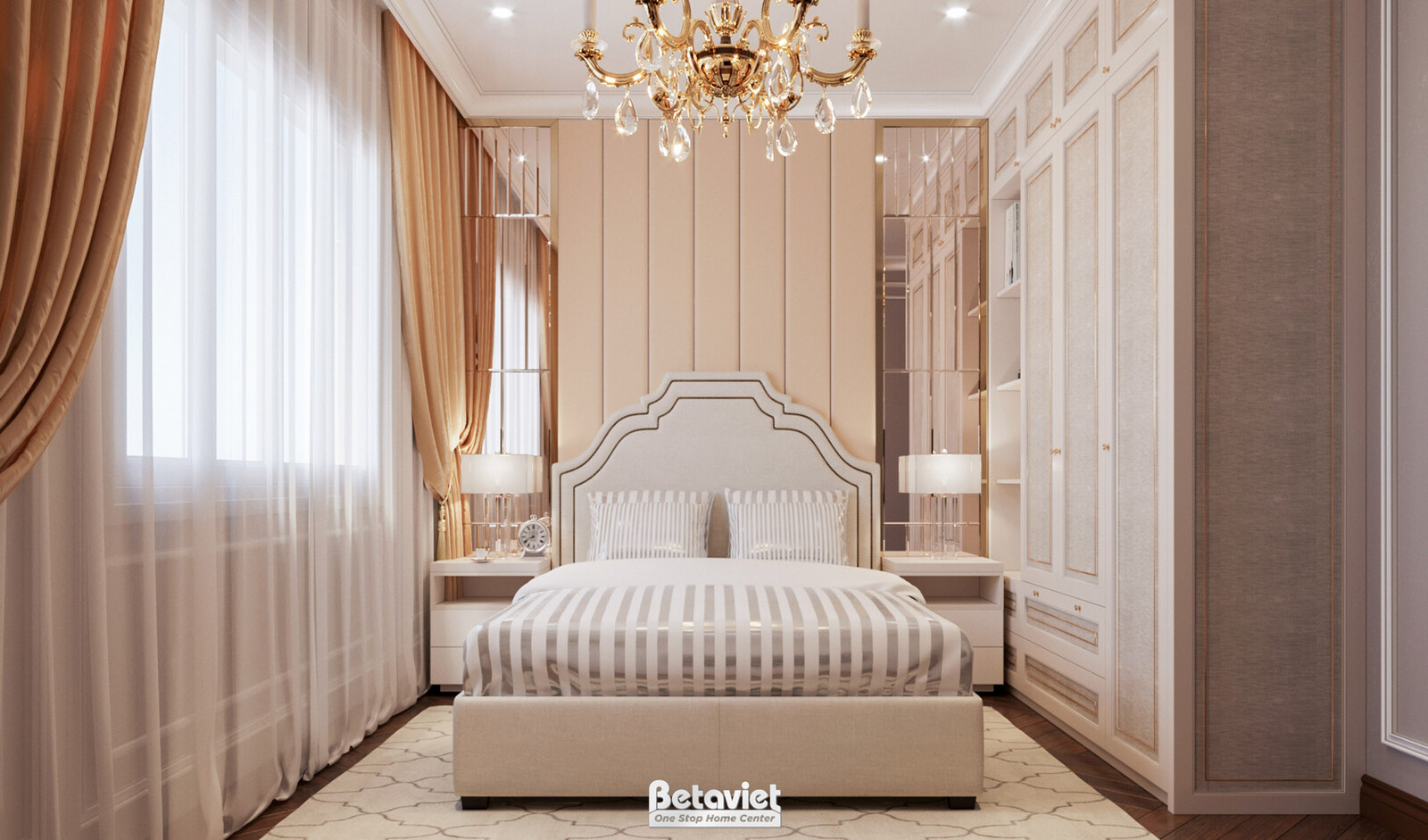 Nội thất phòng ngủ biệt thự Art Deco NT19029 – góc nhìn 2