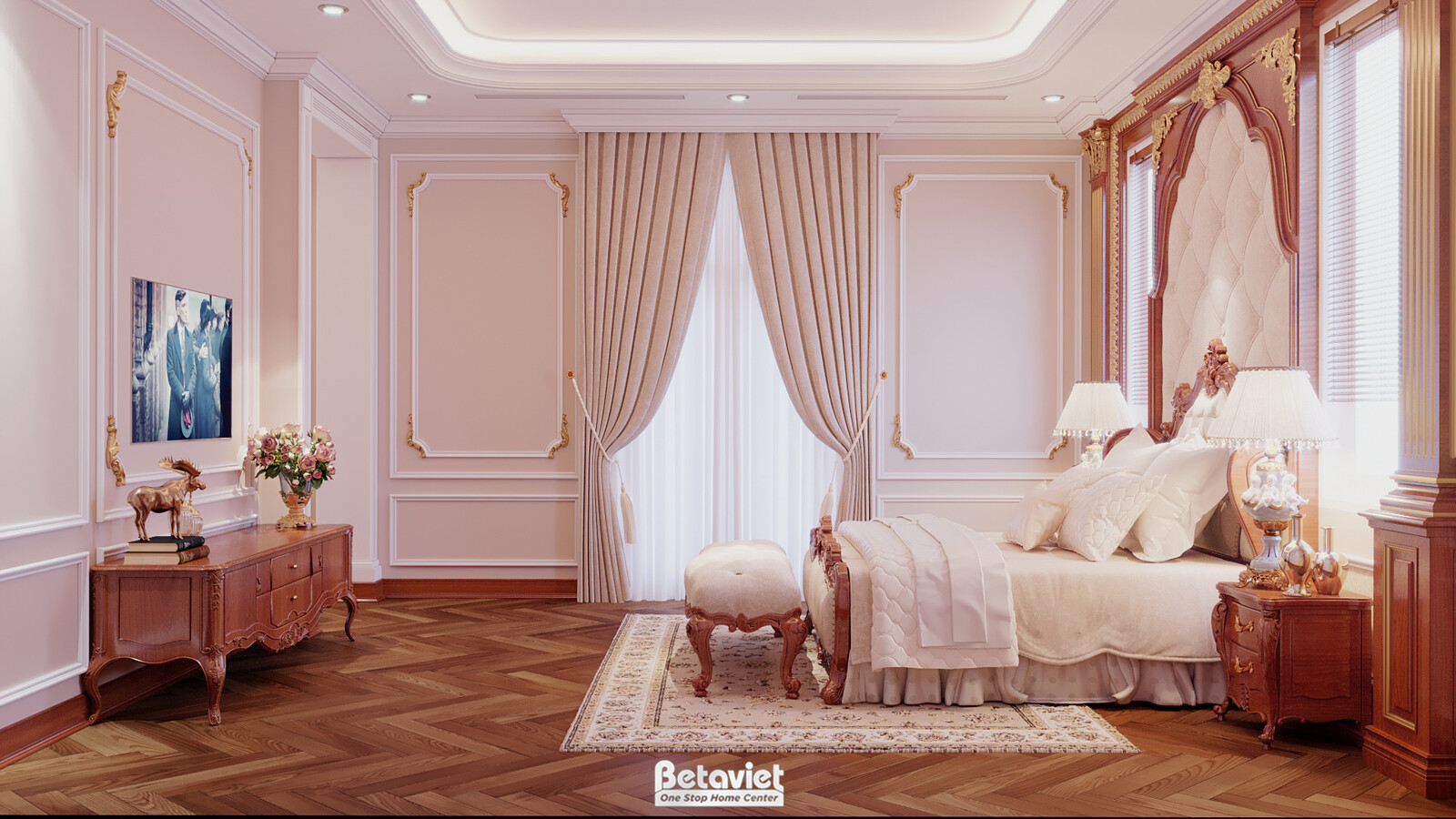 Nội thất phòng ngủ biệt thự tân cổ điển NT22040 – góc nhìn 11