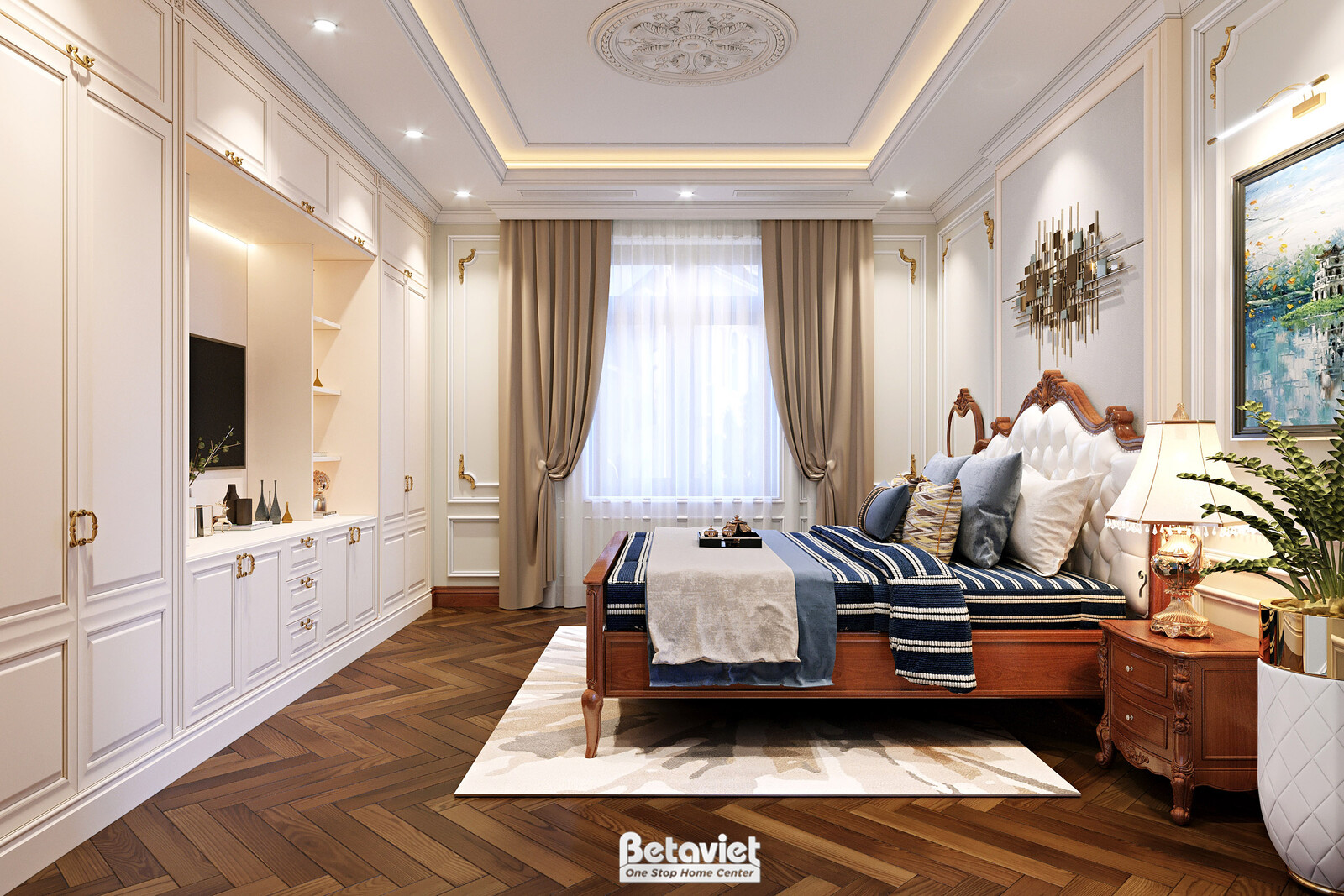 Nội thất phòng ngủ biệt thự tân cổ điển NT22040 – góc nhìn 6