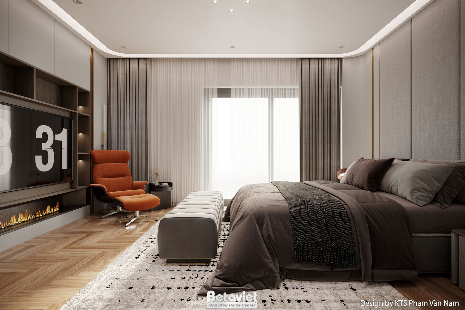 Nội thất phòng ngủ biệt thự tân cổ điển NT24406 – góc nhìn 14