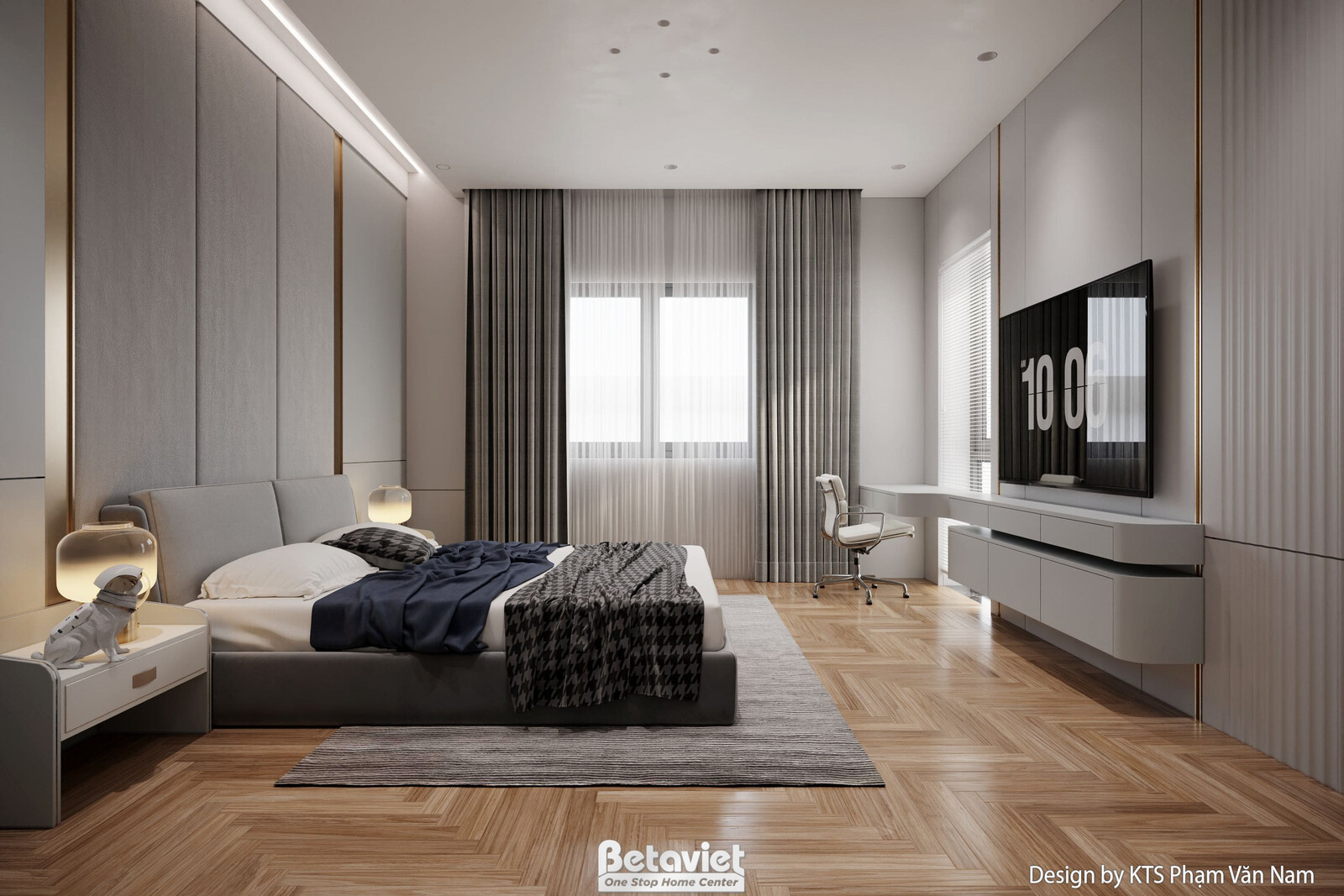 Nội thất phòng ngủ biệt thự tân cổ điển NT24406 – góc nhìn 4