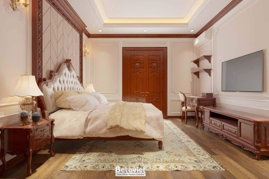 Nội thất phòng ngủ biệt thự tân cổ điển NT18133 – góc nhìn 6