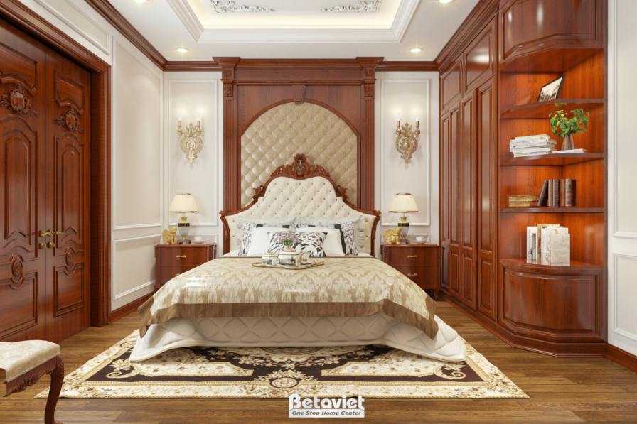 Nội thất phòng ngủ biệt thự tân cổ điển NT18133 – góc nhìn 4