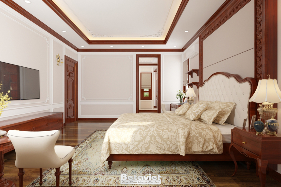 Nội thất phòng ngủ biệt thự tân cổ điển NT18133 – góc nhìn 10