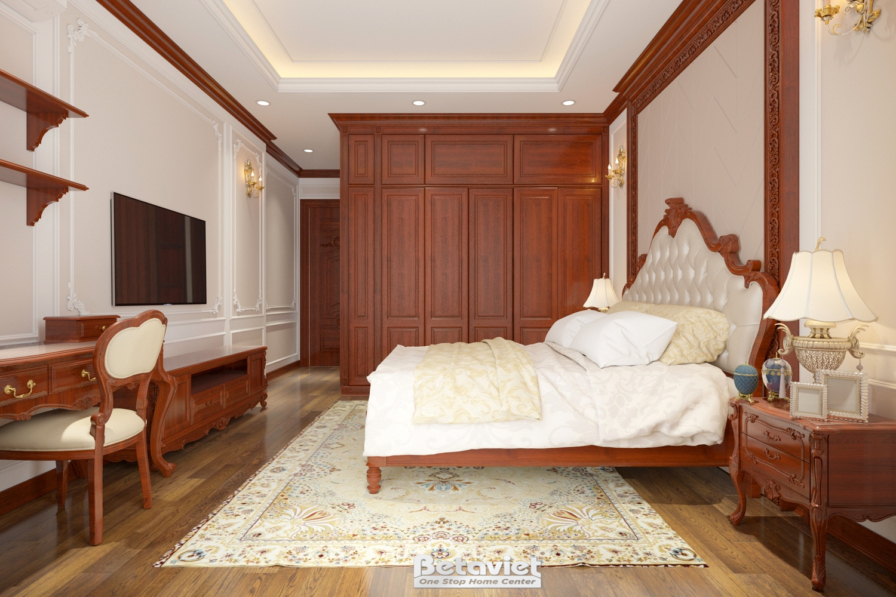 Nội thất phòng ngủ biệt thự tân cổ điển NT18133 – góc nhìn 8