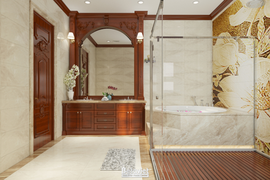 Nội thất phòng tắm biệt thự tân cổ điển NT18133 – góc nhìn 2