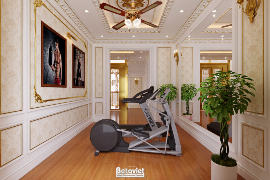 Thiết kế phòng tập gym biệt thự tân cổ điển NT21047
