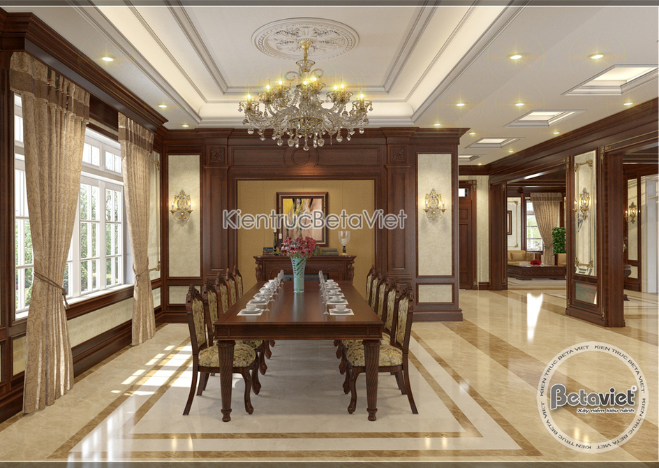Nội thất phòng bếp biệt thự tân cổ điển NT16063