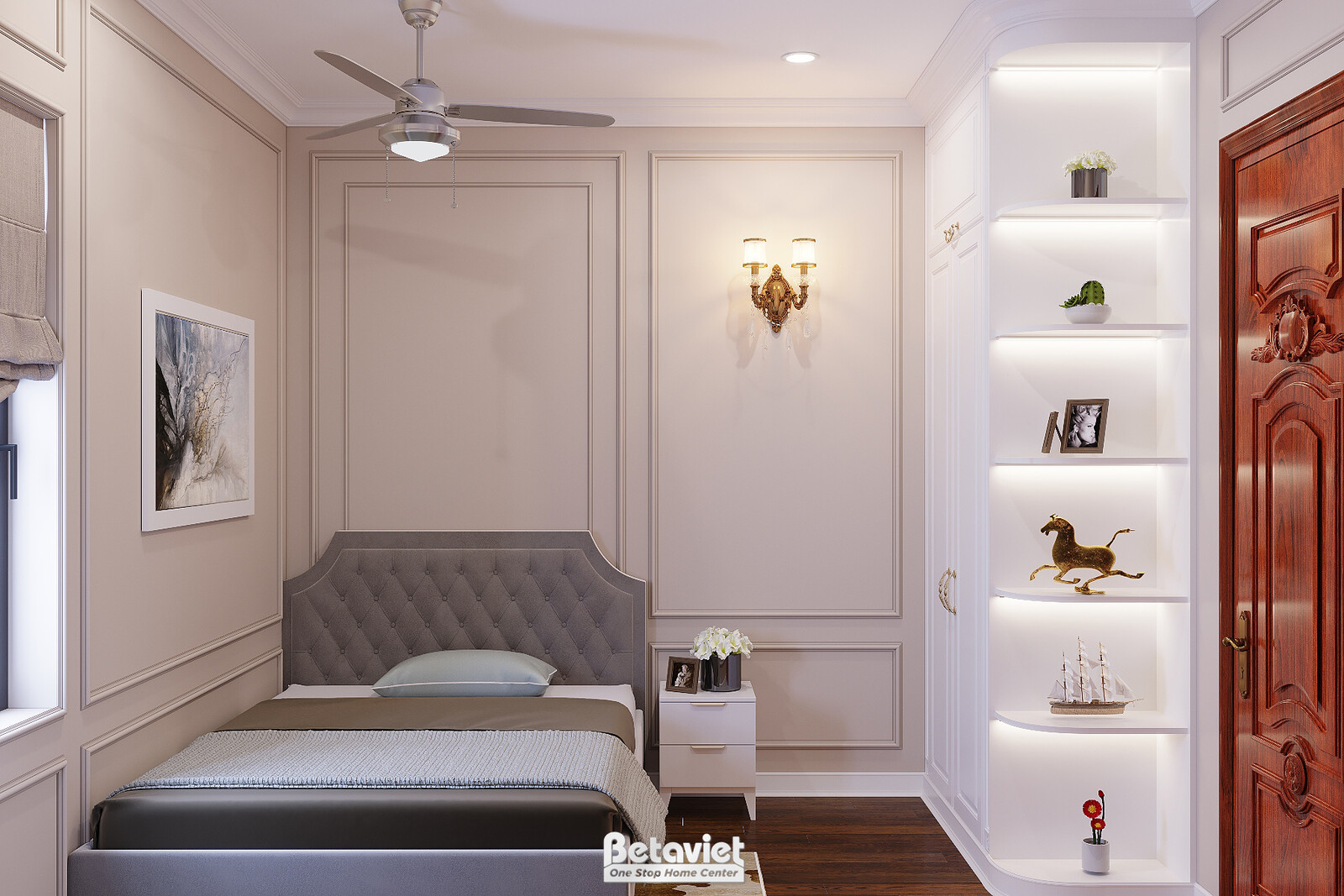 Nội thất phòng ngủ biệt thự tân cổ điển NT22095 – góc nhìn 8