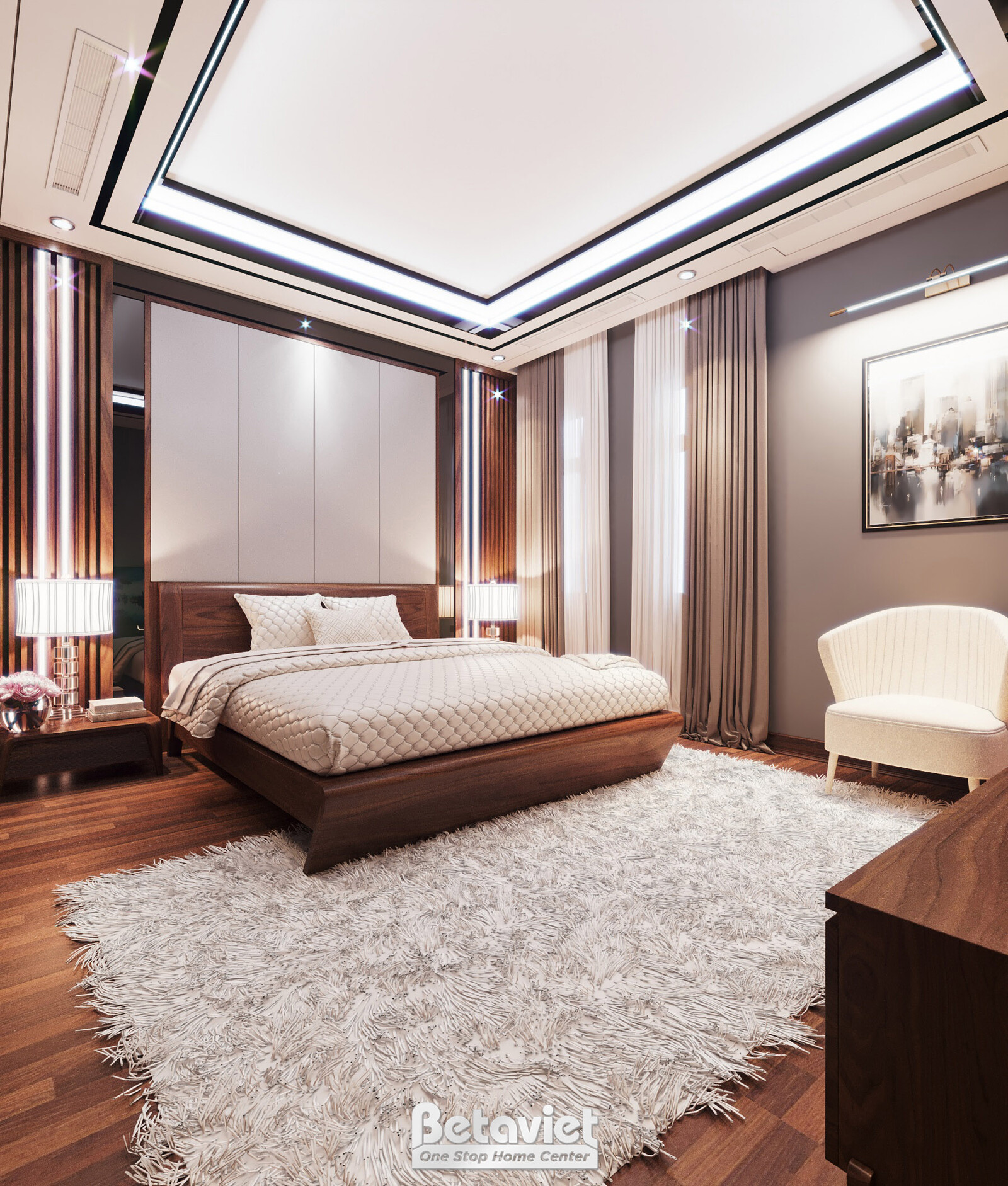 Nội thất phòng ngủ biệt thự hiện đại NT21045 – góc nhìn 7