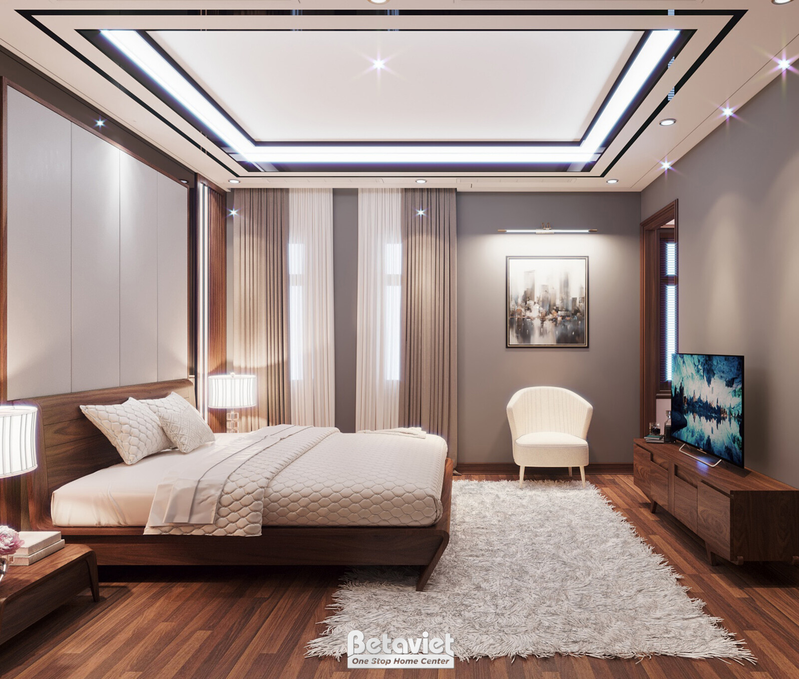 Nội thất phòng ngủ biệt thự hiện đại NT21045 – góc nhìn 8