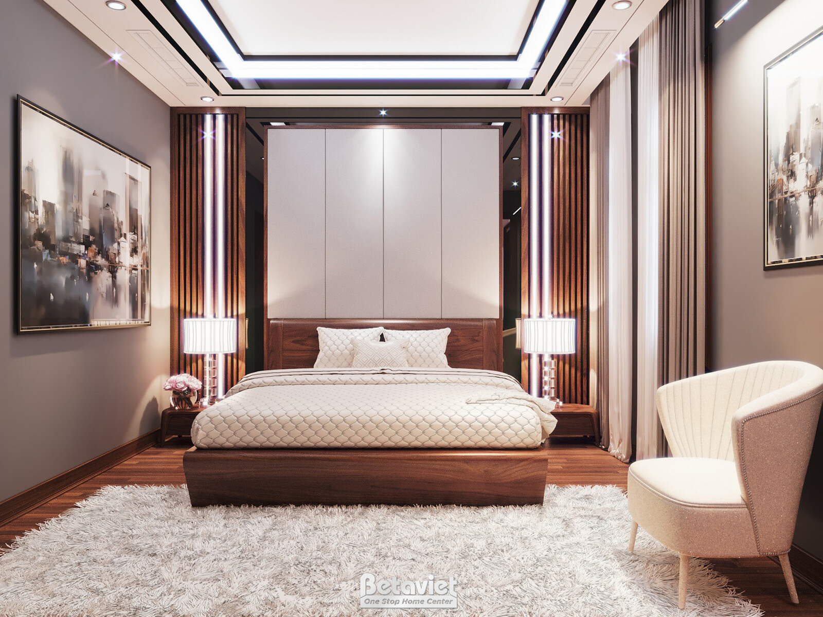 Nội thất phòng ngủ biệt thự hiện đại NT21045 – góc nhìn 9