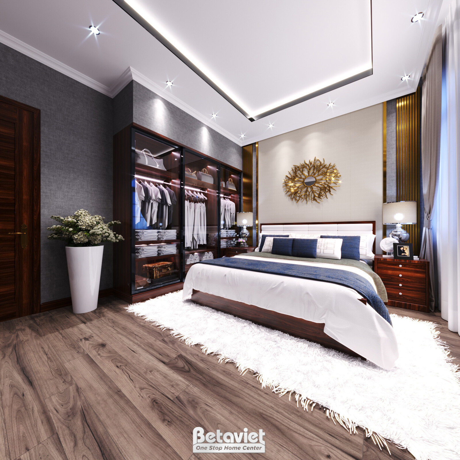 Nội thất phòng ngủ biệt thự hiện đại NT21045 – góc nhìn 10