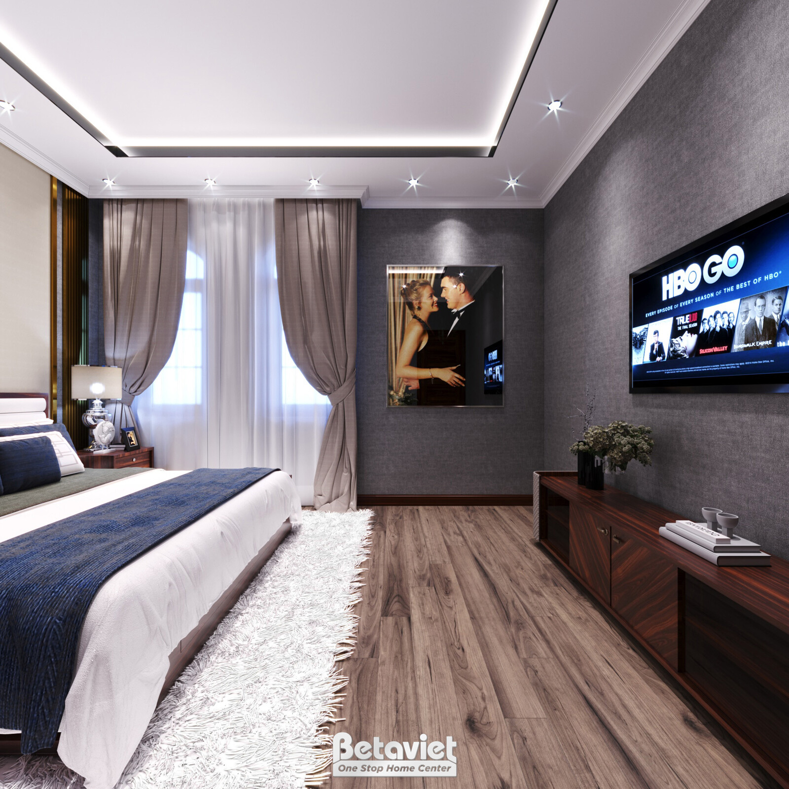 Nội thất phòng ngủ biệt thự hiện đại NT21045 – góc nhìn 11