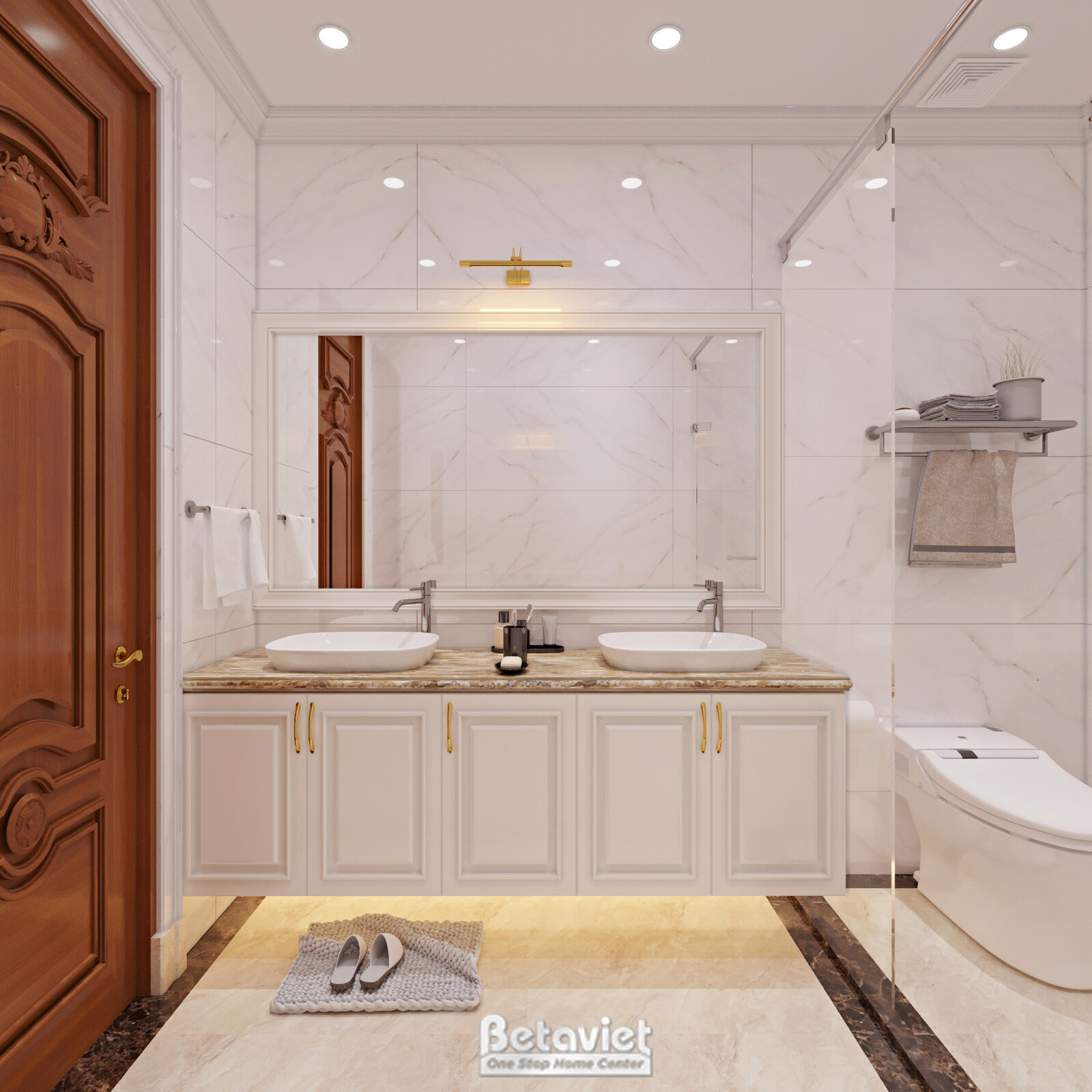 Nội thất phòng tắm biệt thự tân cổ điển NT21092 – góc nhìn 2