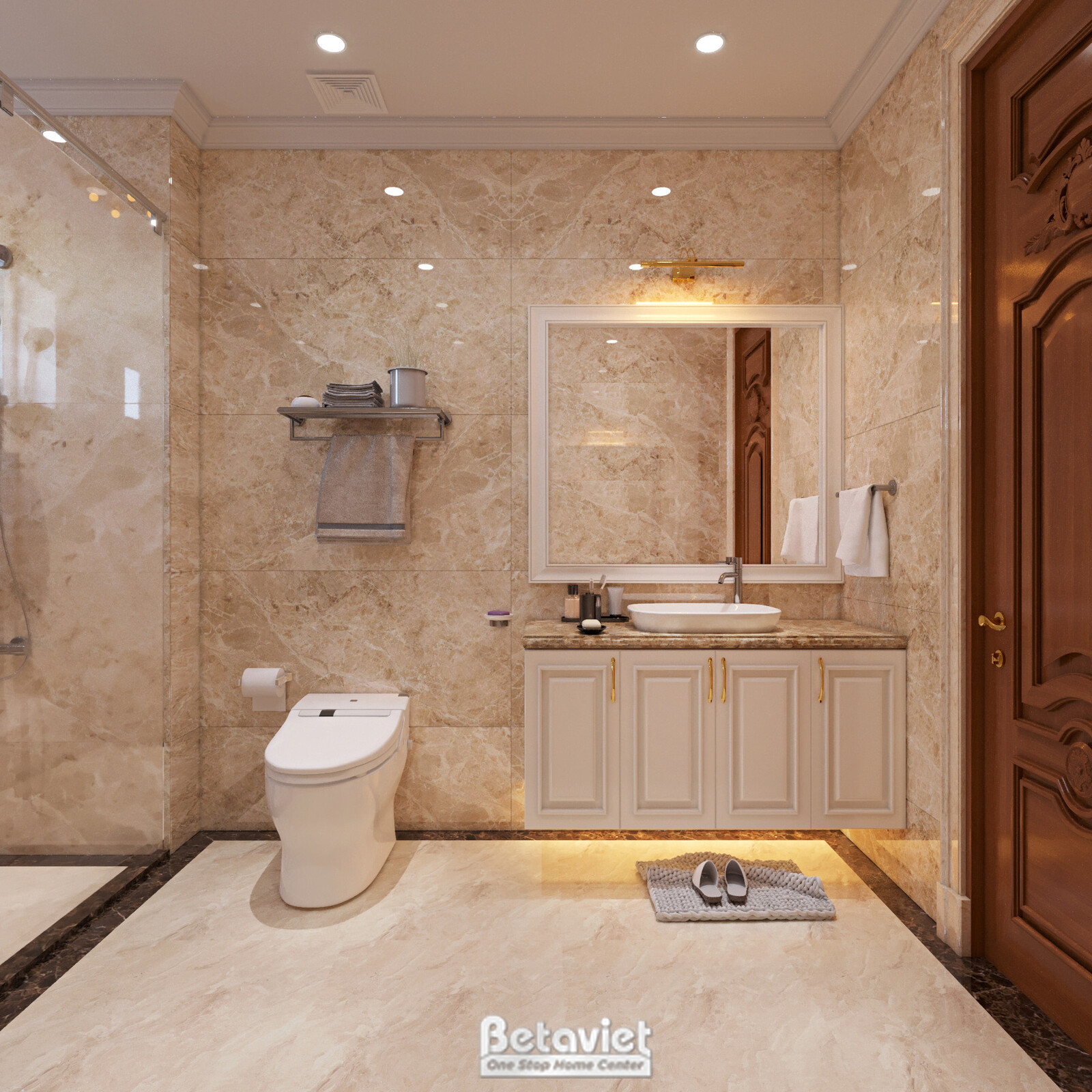 Nội thất phòng tắm biệt thự tân cổ điển NT21092 – góc nhìn 4