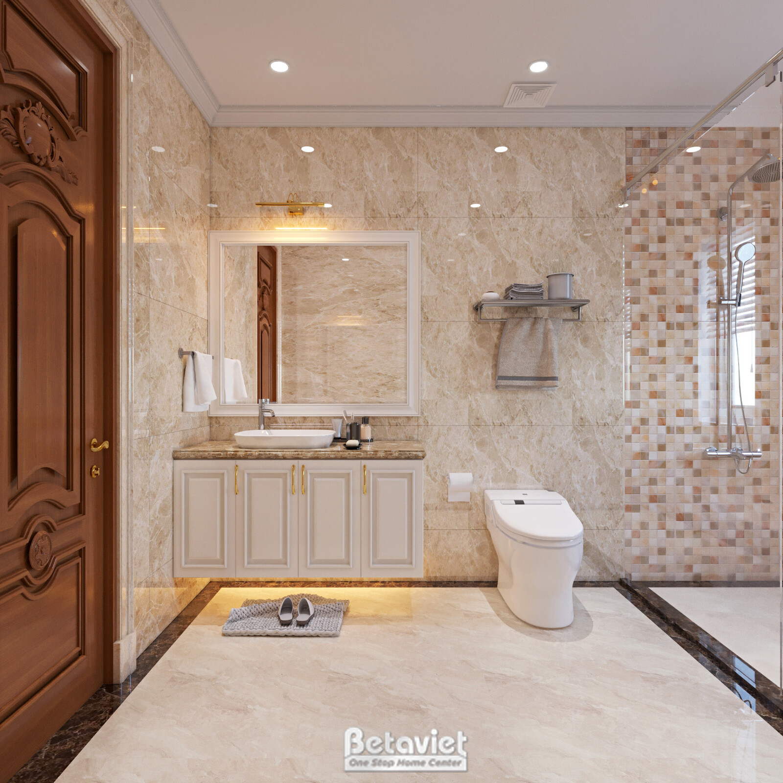 Nội thất phòng tắm biệt thự tân cổ điển NT21092 – góc nhìn 7