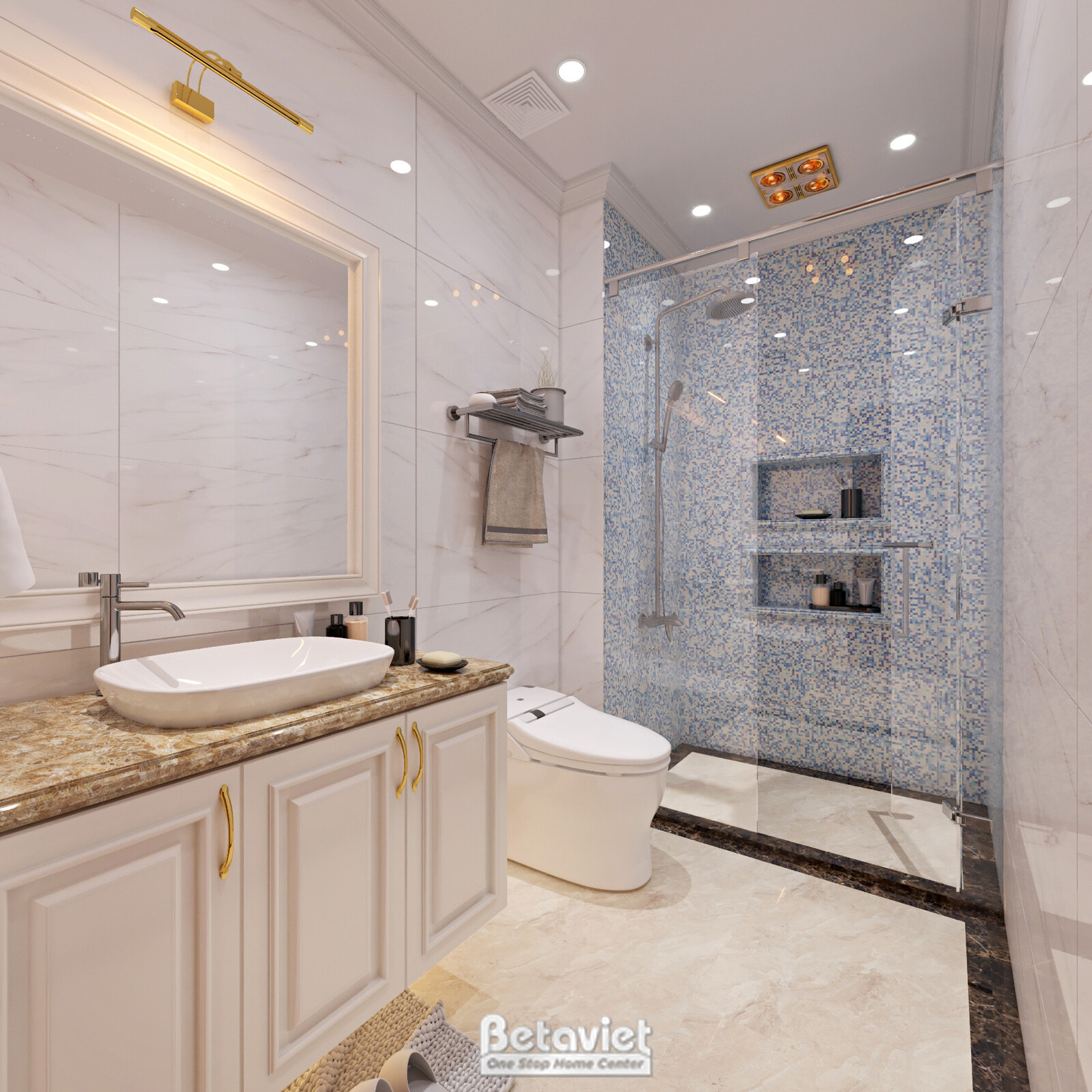 Nội thất phòng tắm biệt thự tân cổ điển NT21092 – góc nhìn 8