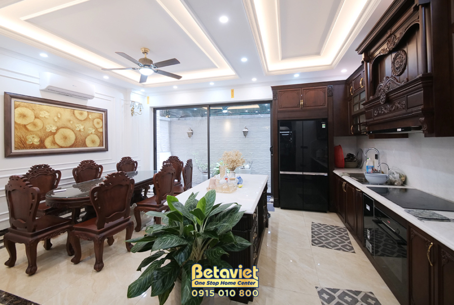 Thi công biệt thự TC21116, giai đoạn hoàn thành – phòng bếp và phòng ăn