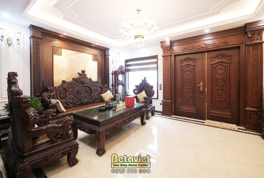 Thi công biệt thự TC21116, giai đoạn hoàn thành – phòng khách