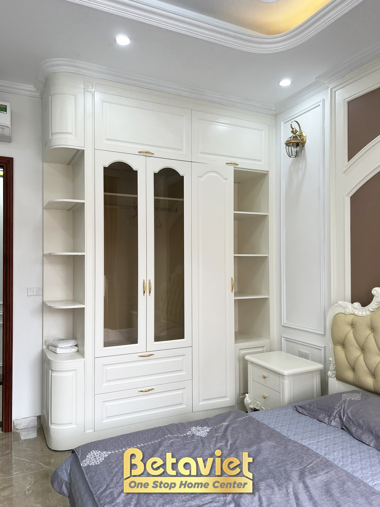 Thi công biệt thự tân cổ điển TC22207, giai đoạn hoàn thành – phòng ngủ
