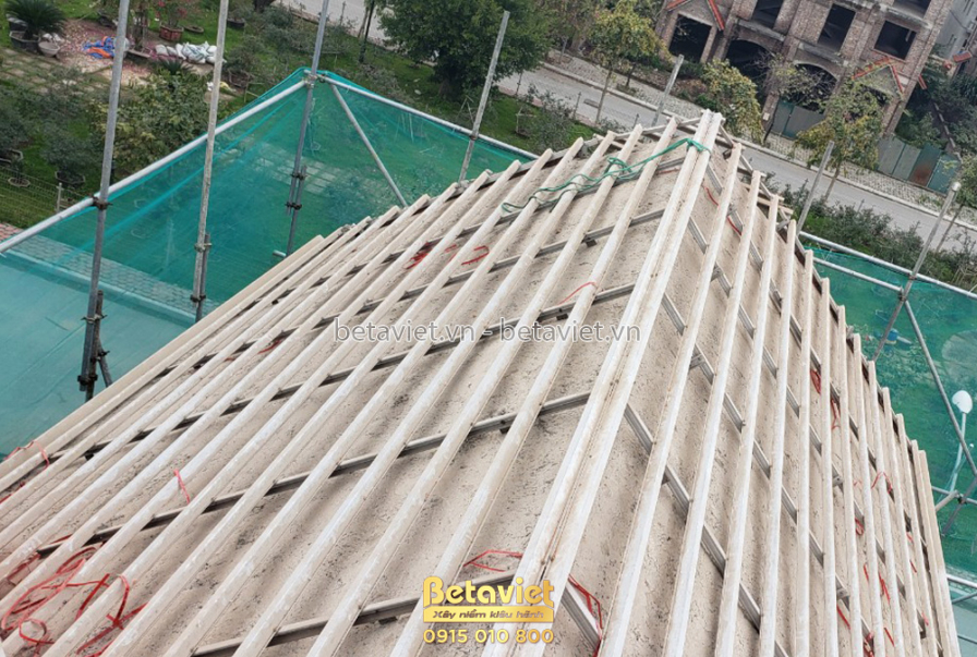 Thi công biệt thự TC21150, giai đoạn thi công phần thô – mặt ngoài công trình (11)