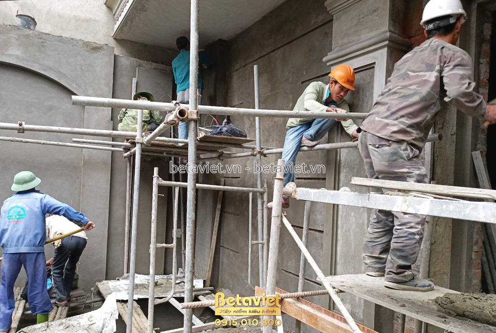 Phần thô Quá trình thi công nhà biệt thự cổ điển 7 tầng 1340m2 tại Thanh Hóa – TC20018