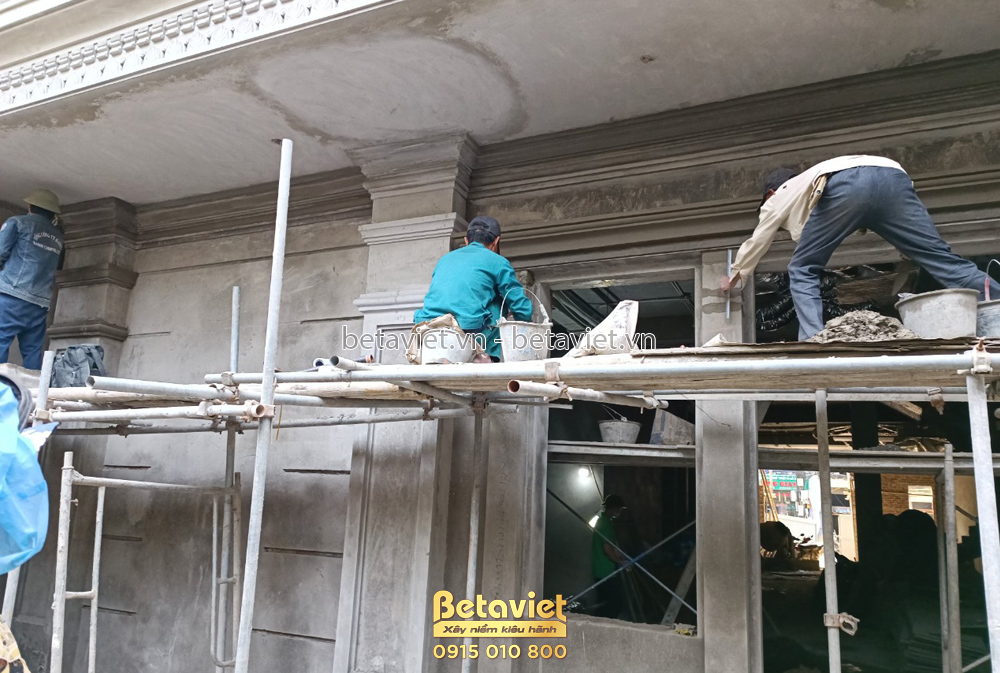 Phần thô Quá trình thi công nhà biệt thự cổ điển 7 tầng 1340m2 tại Thanh Hóa – TC20018