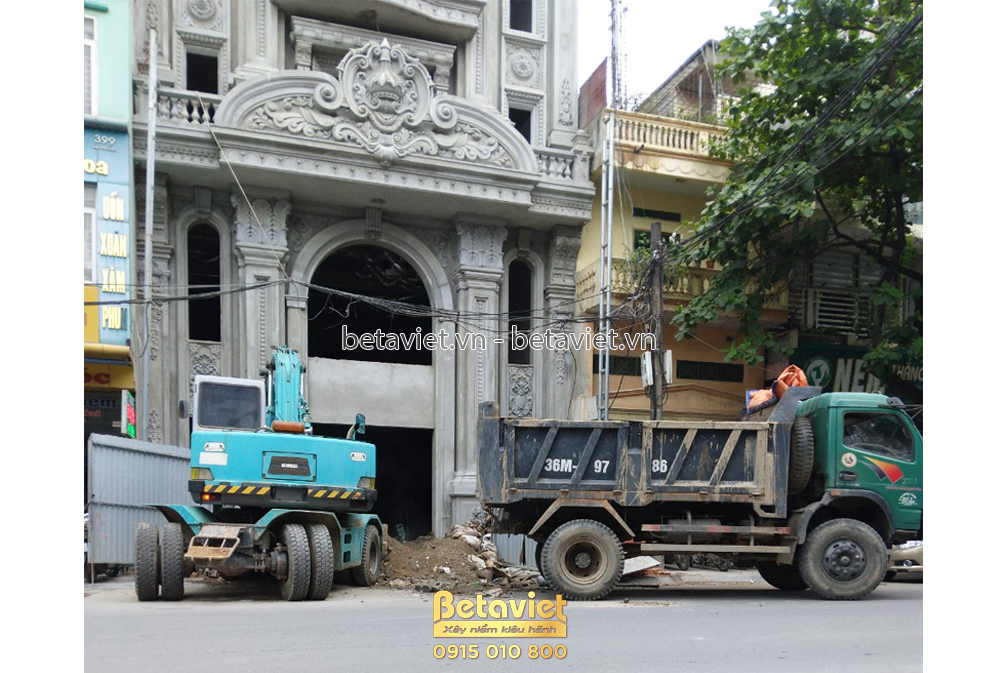 Phần thô Quá trình thi công nhà biệt thự cổ điển 7 tầng 1340m2 tại Thanh Hóa – TC20018
