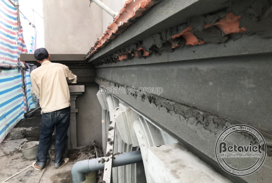 Thi công biệt thự 4 tầng tân cổ điển TC20166, giai đoạn thi công phần thô – mặt ngoài công trình (3)
