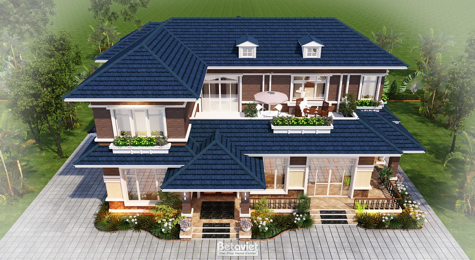 Biệt thự 2 tầng hiện đại KT21197 – phối cảnh mặt tiền (5)