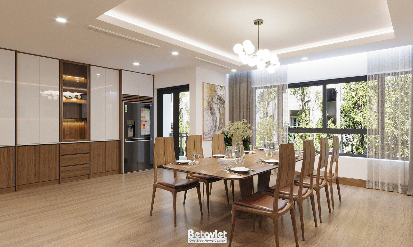 Nội thất phòng ăn biệt thự hiện đại NT22113 – góc nhìn 2