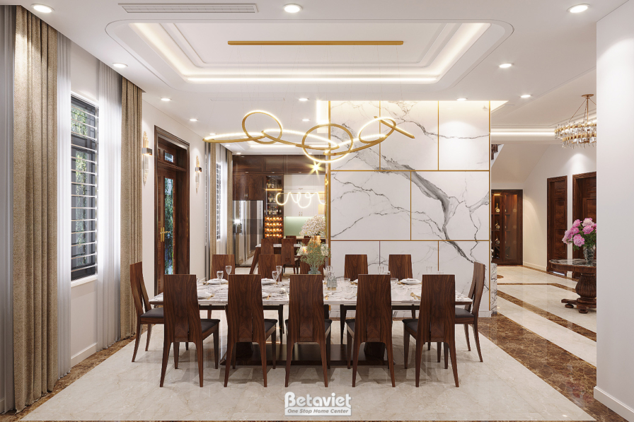 Nội thất phòng ăn biệt thự hiện đại NT22067 – góc nhìn 2