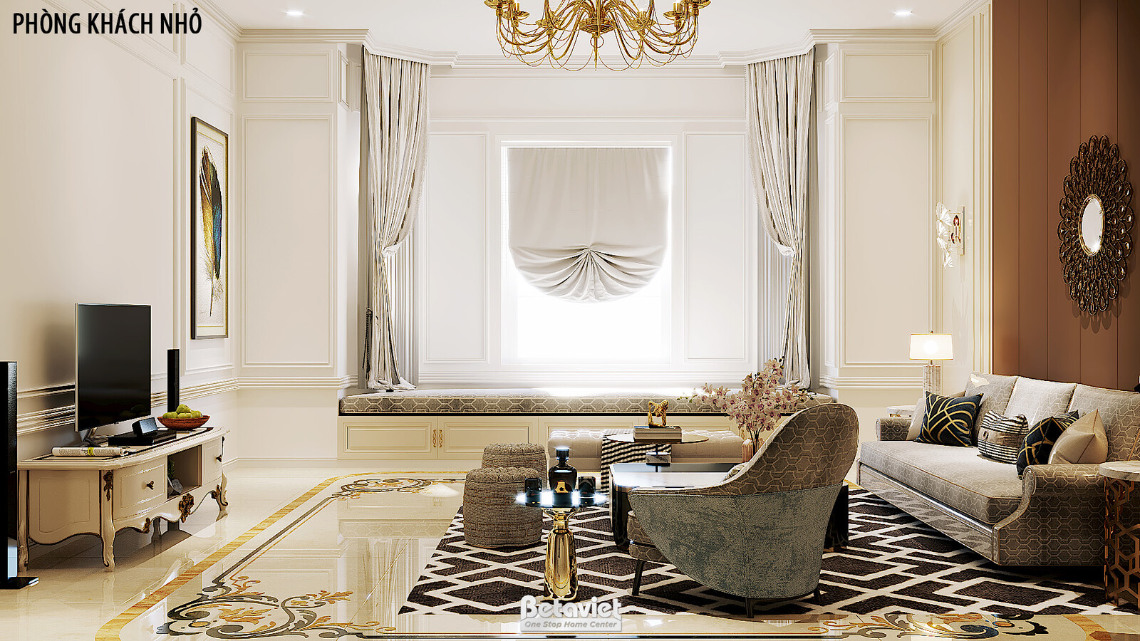 Nội thất phòng khách biệt thự Art Deco NT20105 – góc nhìn 5