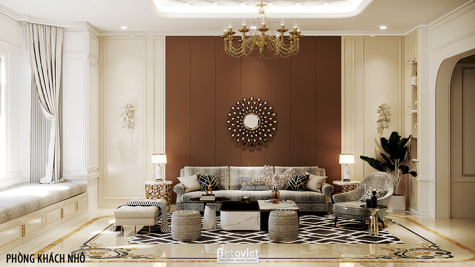 Nội thất phòng khách biệt thự Art Deco NT20105 – góc nhìn 4