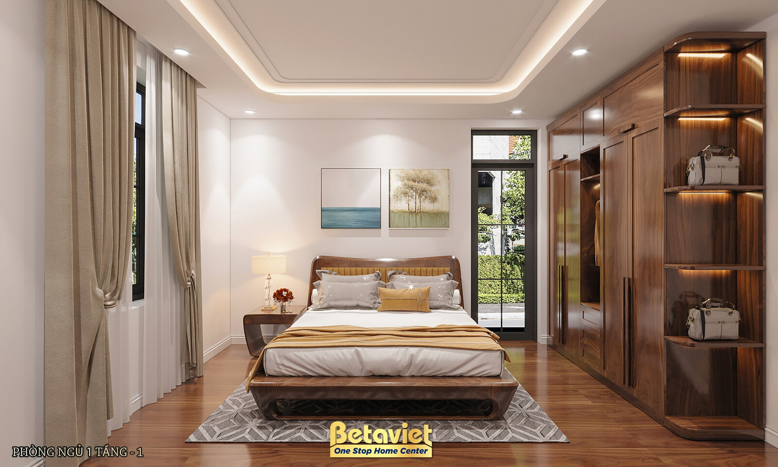 Nội thất phòng ngủ biệt thự tân cổ điển KT22005 – góc nhìn 5