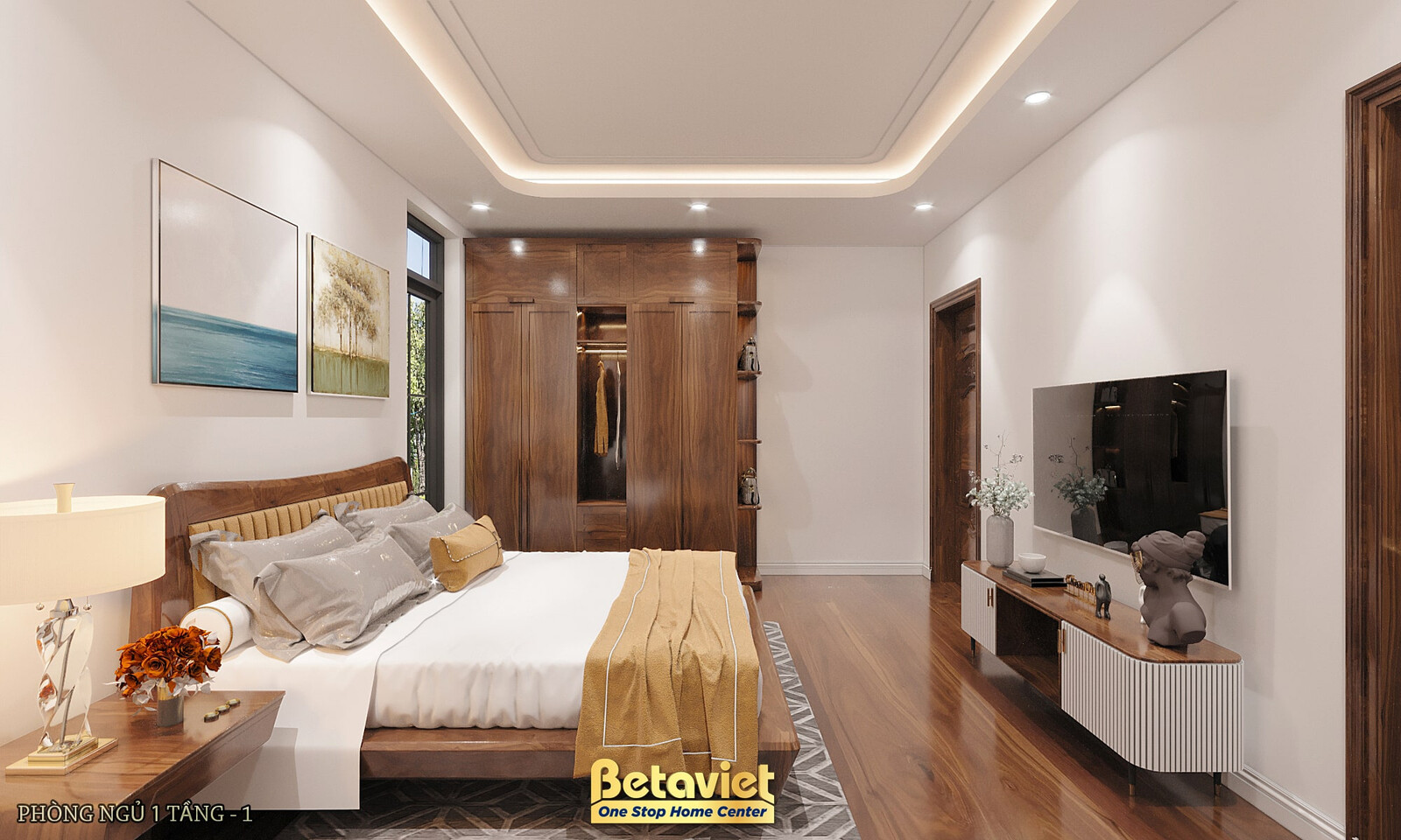 Nội thất phòng ngủ biệt thự tân cổ điển KT22005 – góc nhìn 6