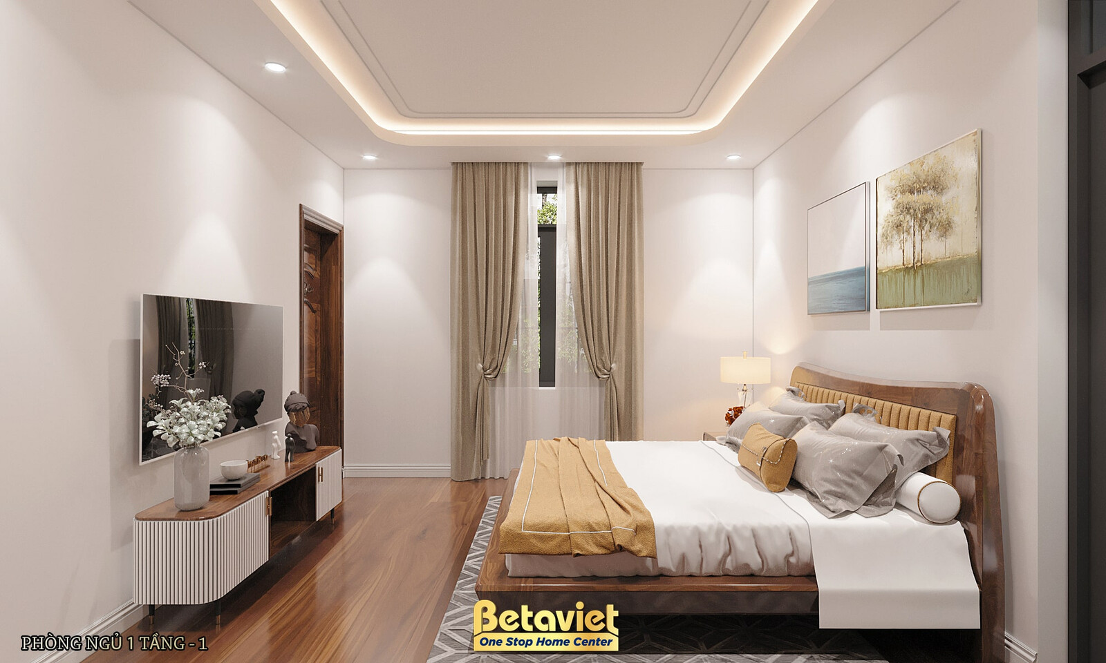 Nội thất phòng ngủ biệt thự tân cổ điển KT22005 – góc nhìn 7