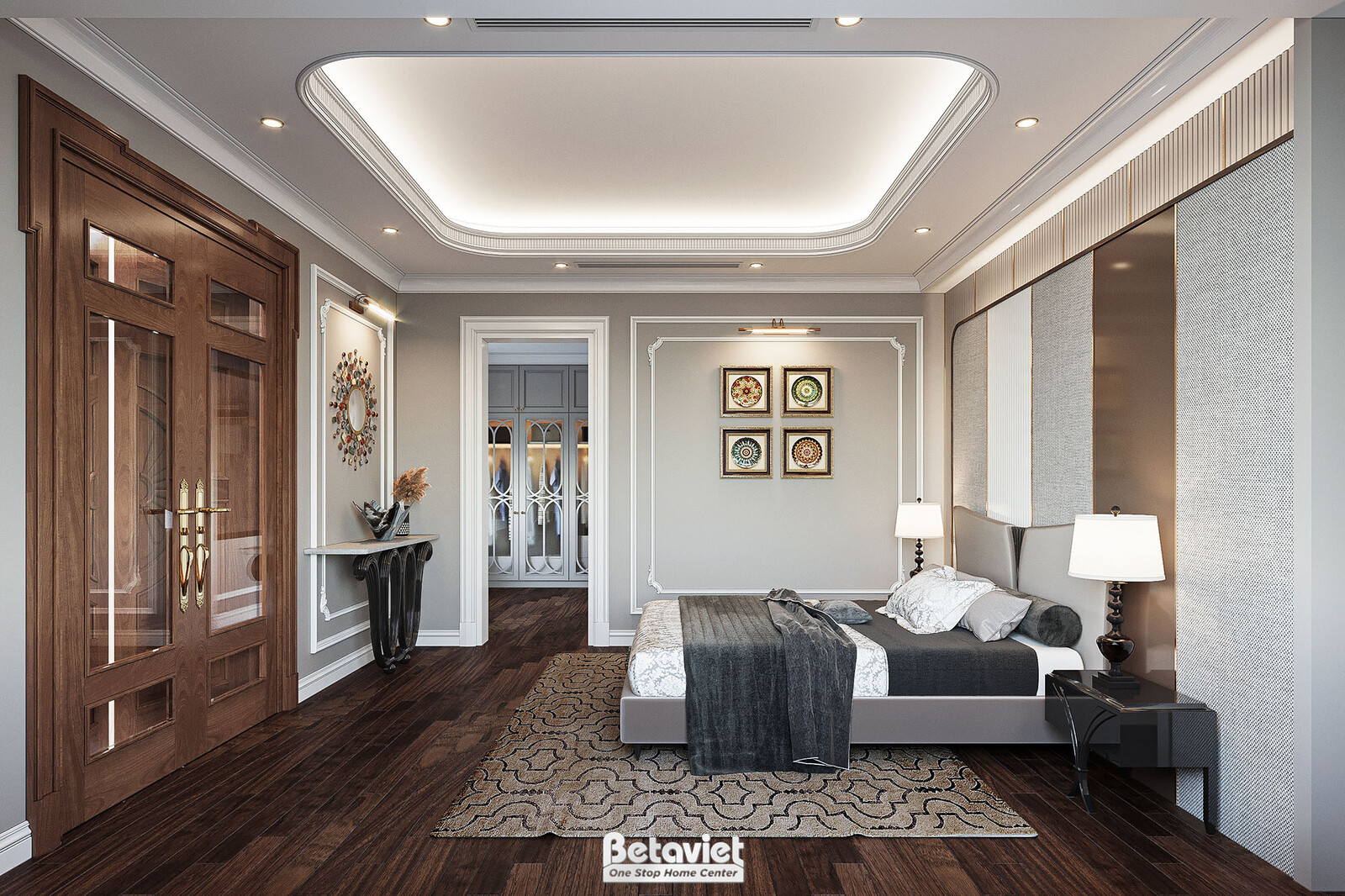 Nội thất phòng ngủ biệt thự Art Deco NT21106 – góc nhìn 3
