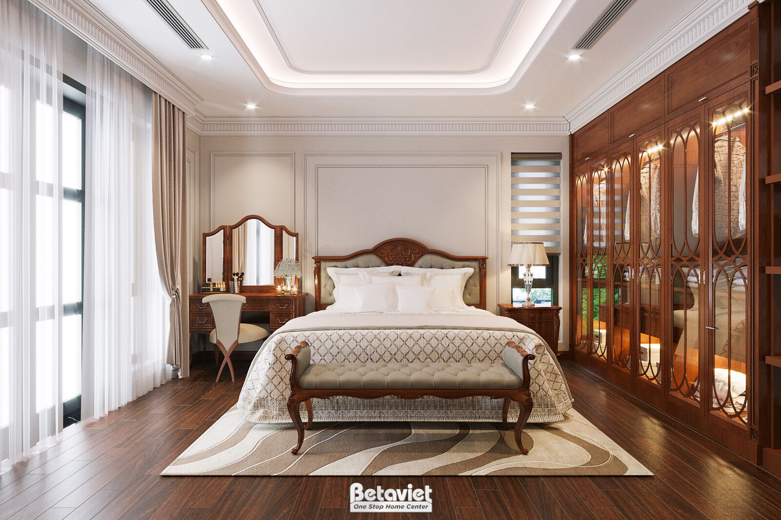 Nội thất phòng ngủ biệt thự tân cổ điển KT22108 – góc nhìn 11