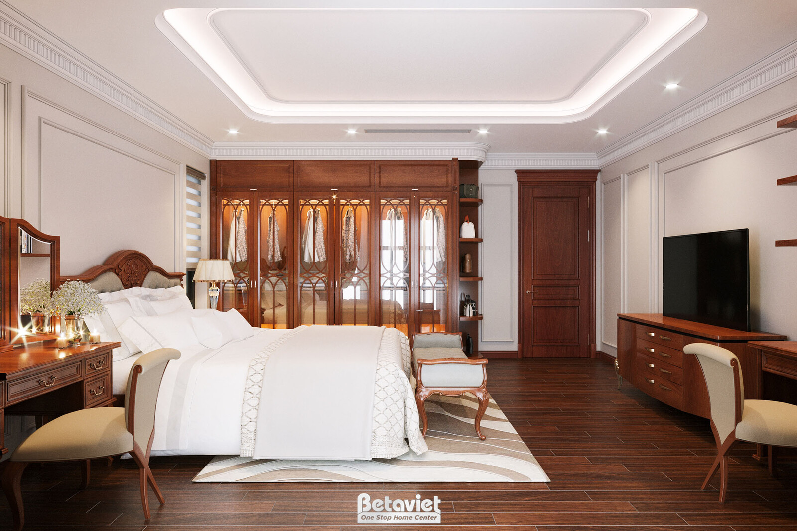 Nội thất phòng ngủ biệt thự tân cổ điển KT22108 – góc nhìn 12