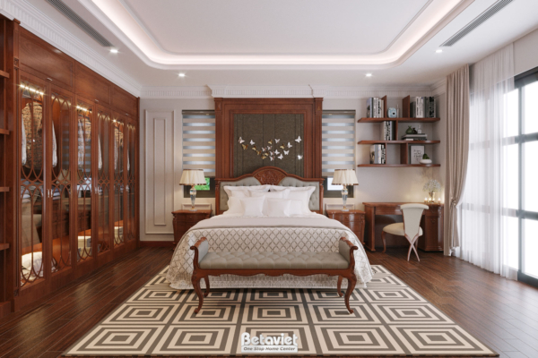 Thiết kế nội thất phòng ngủ biệt thự tân cổ điển NT22108