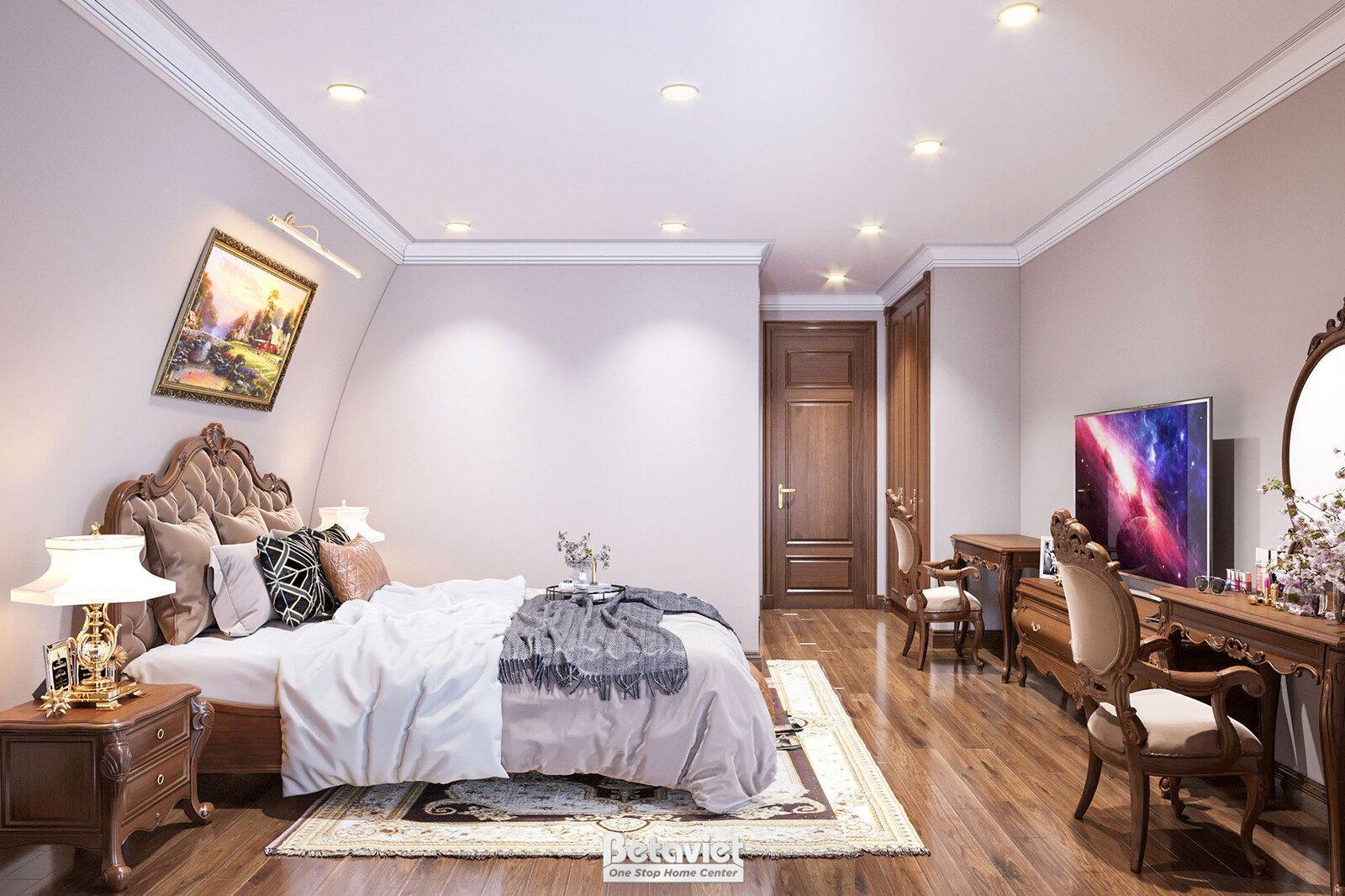 Nội thất phòng ngủ biệt thự tân cổ điển KT17115 – góc nhìn 9