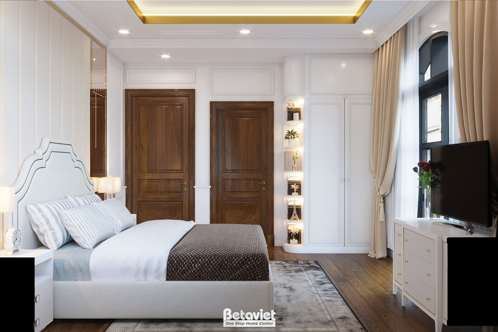 Nội thất phòng ngủ biệt thự tân cổ điển KT21113 – góc nhìn 7