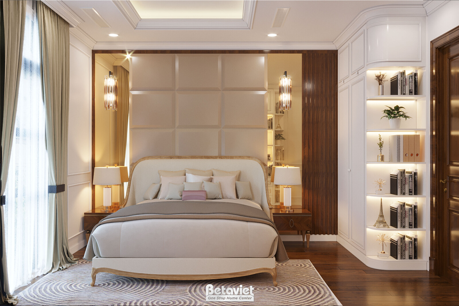 Nội thất phòng ngủ biệt thự tân cổ điển KT21113 – góc nhìn 8