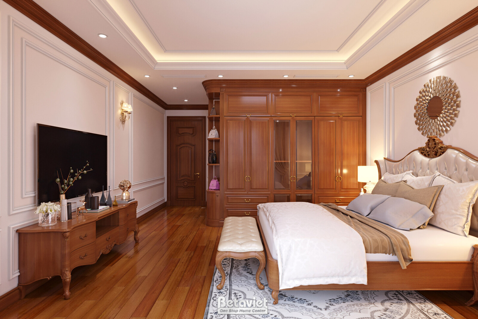 Nội thất phòng ngủ biệt thự tân cổ điển NT21092 – góc nhìn 14