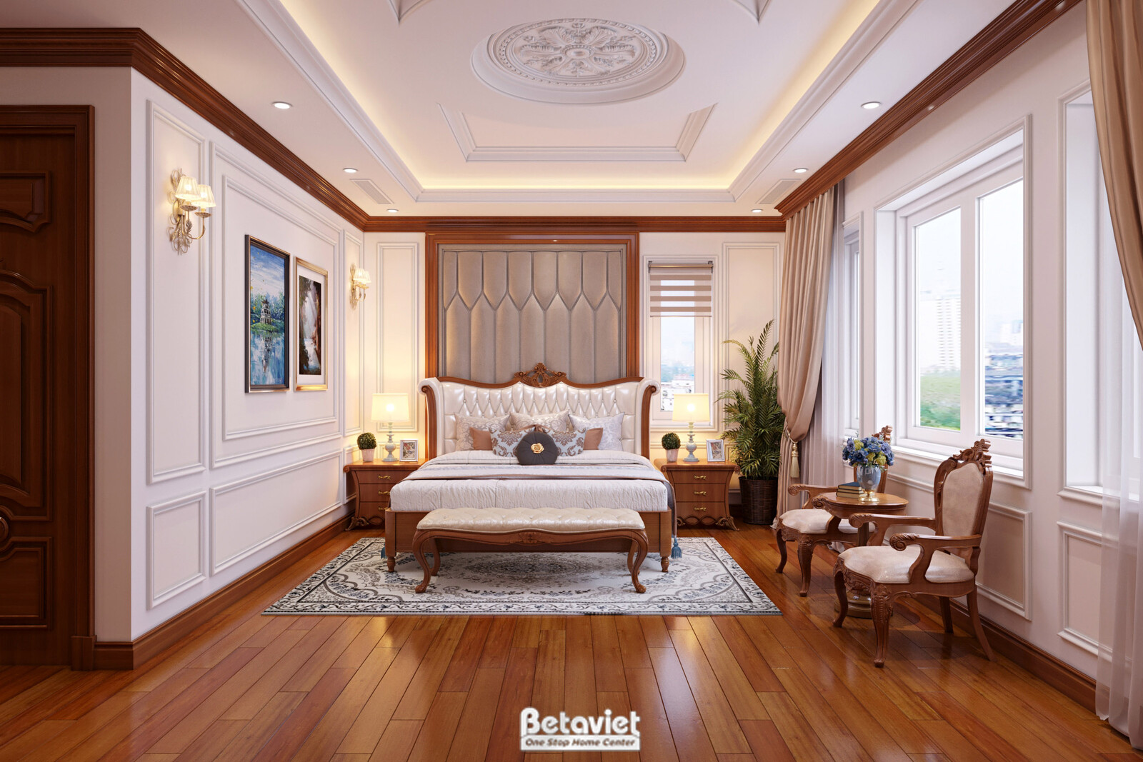 Nội thất phòng ngủ biệt thự tân cổ điển NT21092 – góc nhìn 15